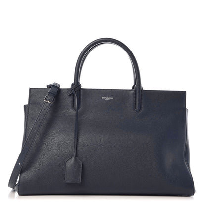Saint Laurent Calfskin Medium Rive Gauche Cabas Navy Blue 1 of 12
