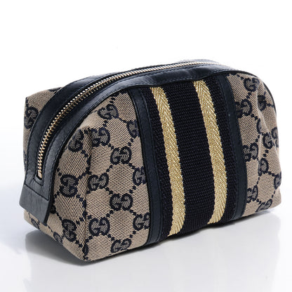 Gucci Monogram Web Small Cosmetic Case Navy 3 of 7
