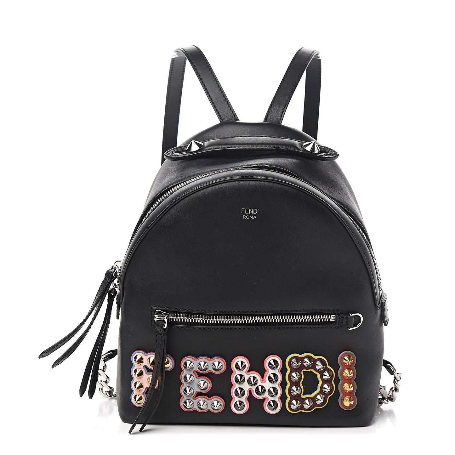 Vitello Century Fun Fair Metal Studded Mini Backpack Black Multicolor