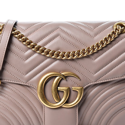 Gucci Calfskin Matelasse Medium GG Marmont Shoulder Bag Porcelain Rose 7 of 9