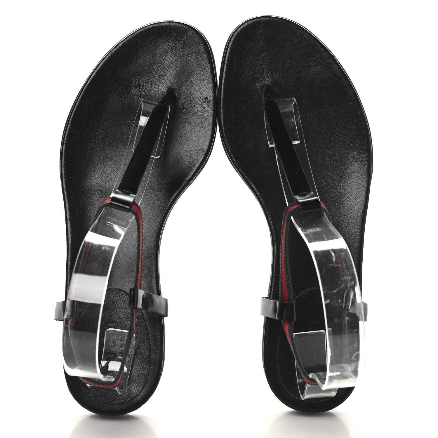 Gucci Nappa Web Wimbledon Thong Sandals 37 Black 2 of 8