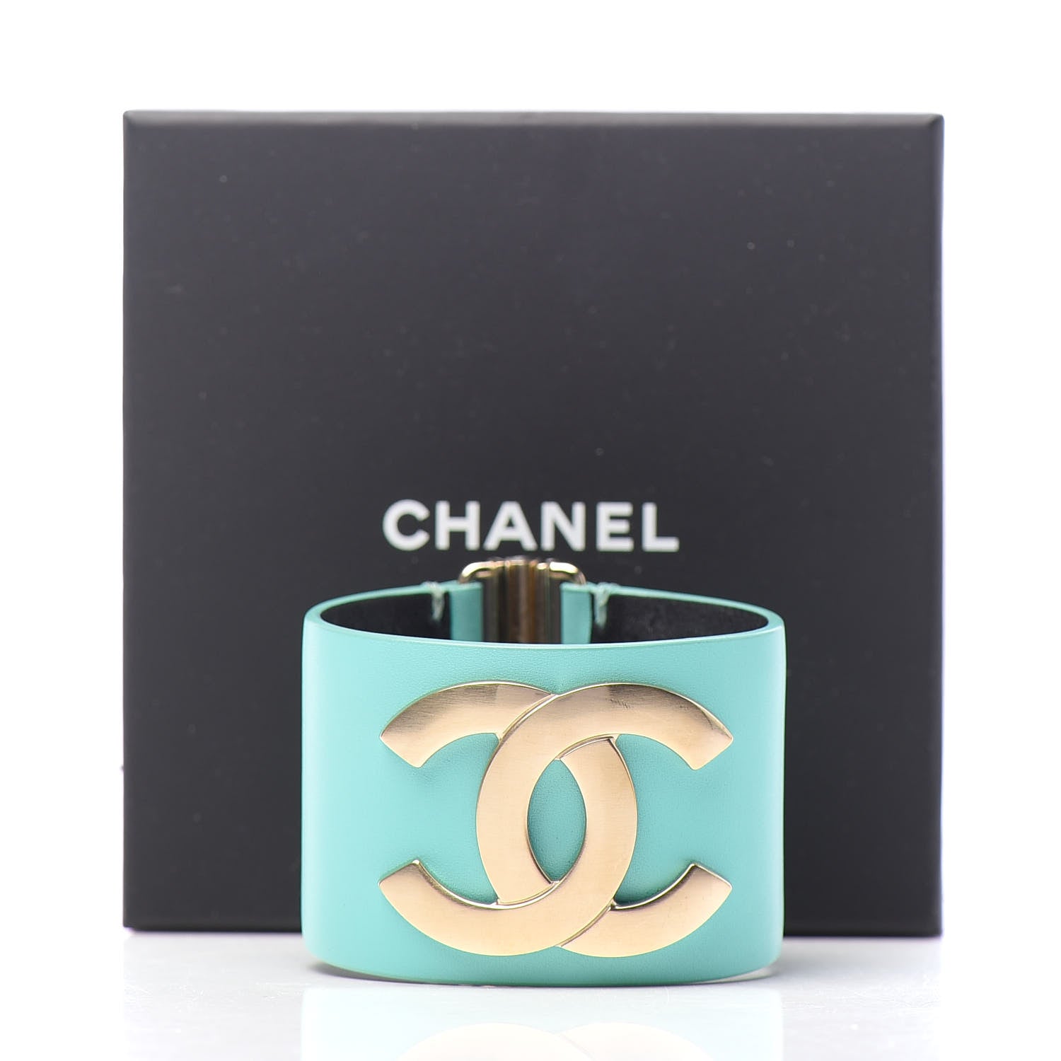 Chanel Calfskin CC Wide Cuff M Light Green 6 of 6