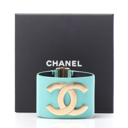 Chanel Calfskin CC Wide Cuff M Light Green 6 of 6
