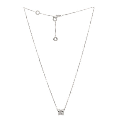 Bulgari 18K White Gold Diamond Small B.Zero1 Pave Pendant Necklace 3 of 7