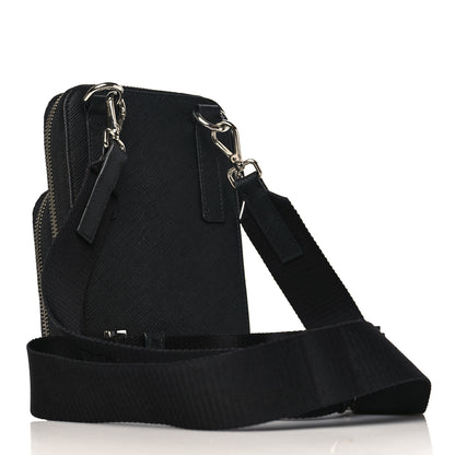 Prada Saffiano Phone Crossbody Pouch Black 2 of 8