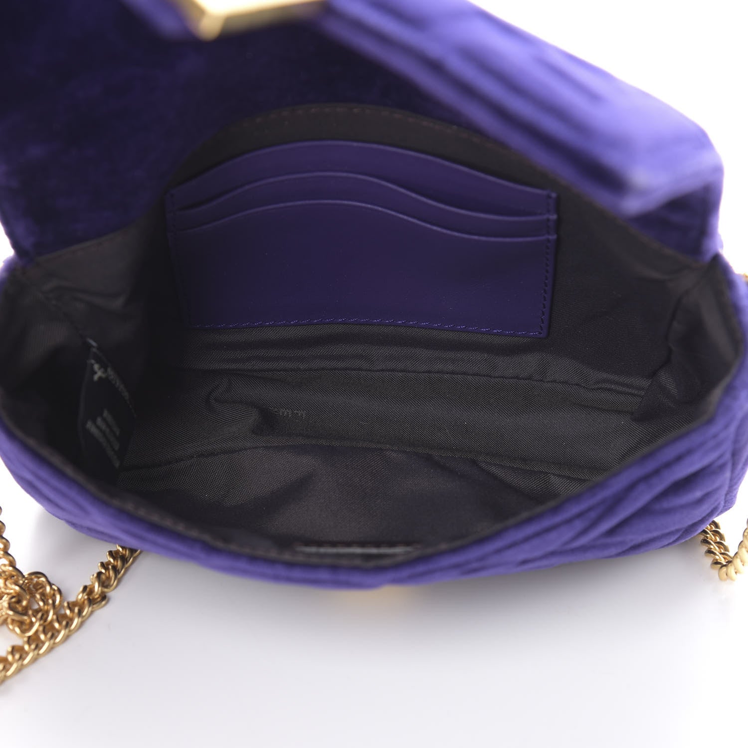 Fendi Velluto FF Embossed Mini Baguette Viola Plus 5 of 13