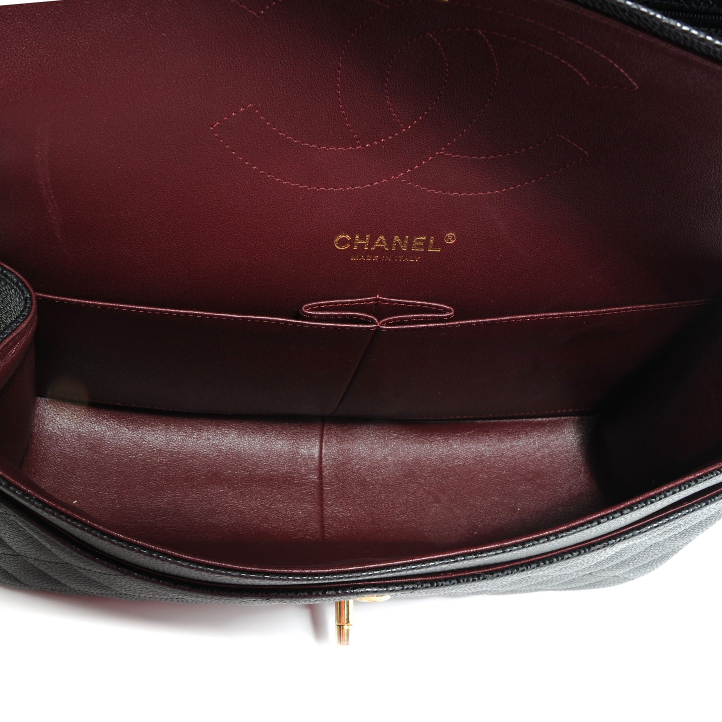 Caviar Quilted Jumbo Double Flap Black