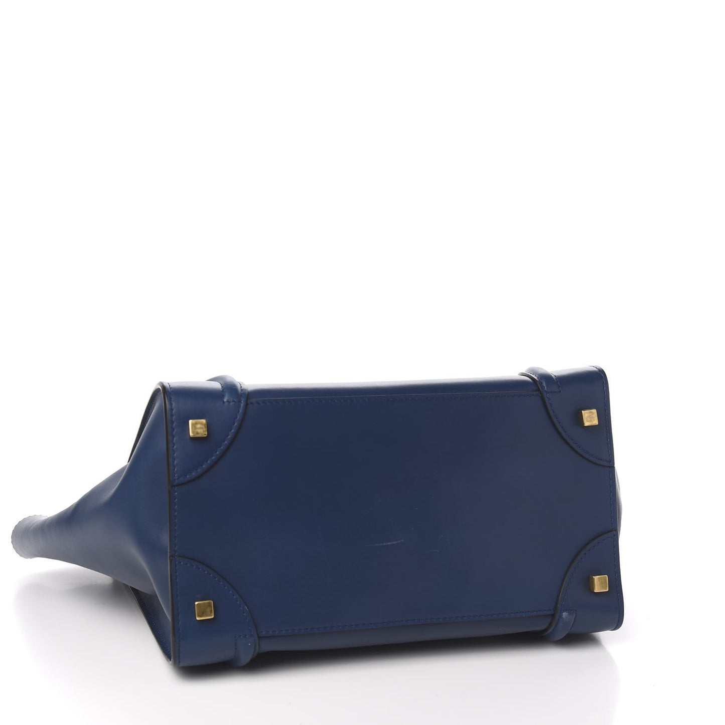 Smooth Calfskin Mini Bi-Color Luggage Ocean Blue
