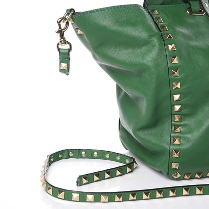 Valentino Garavani Vitello Medium Rockstud Tote Emerald 11 of 13
