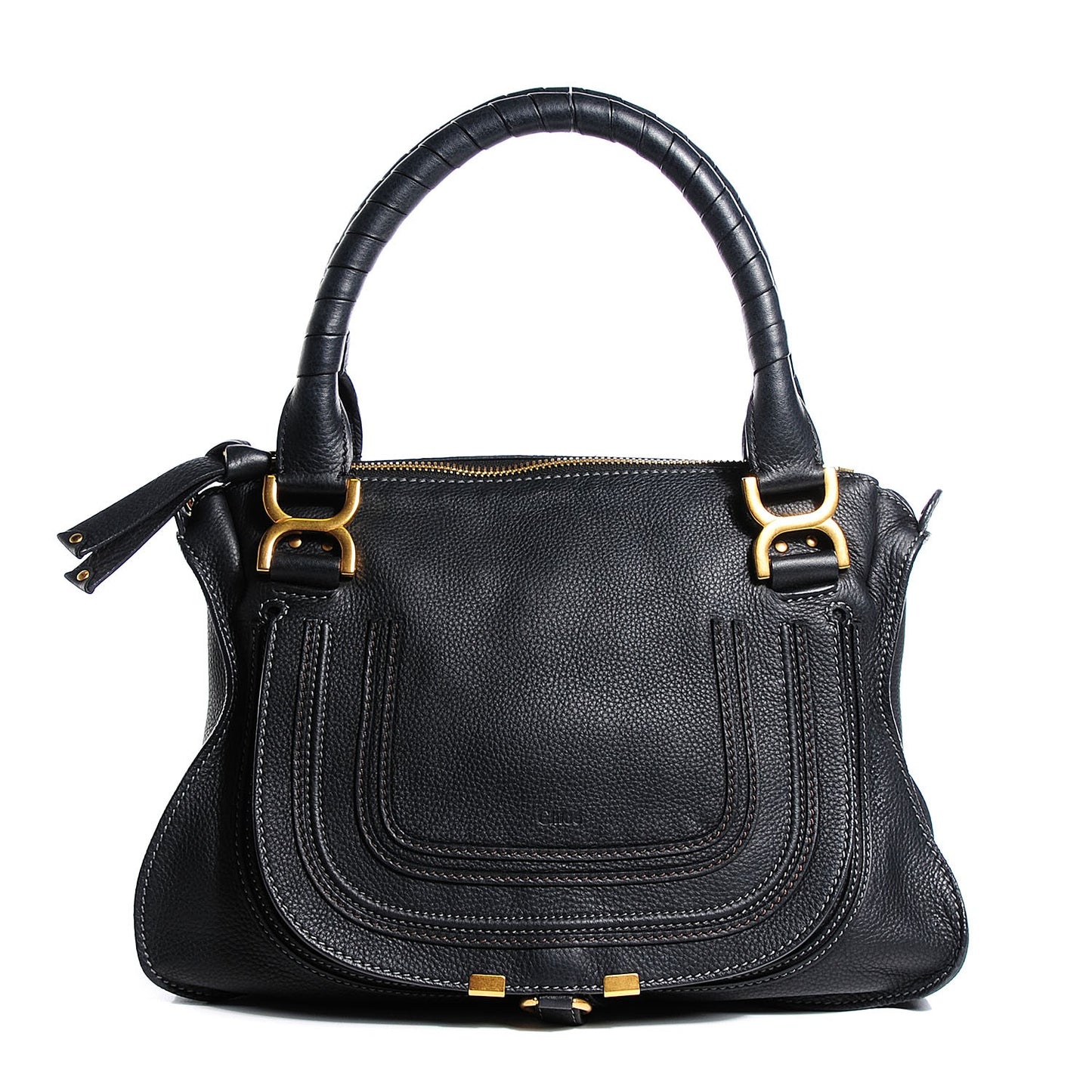 Calfskin Medium Marcie Satchel Black
