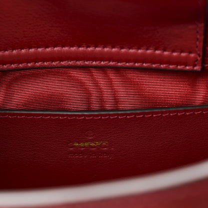 Gucci Moire Fabric Calfskin Rhinestone Monogram Monochrome Lizard Embossed Mini Diana Tote Bag Red 6 of 10