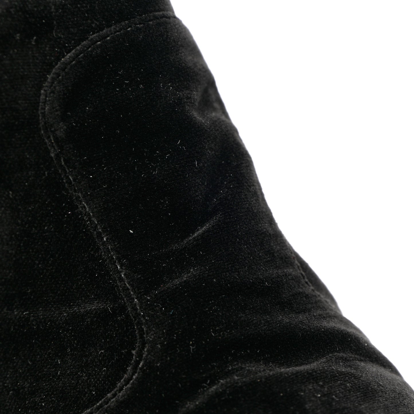 Velvet Lurex Rockoko Low Heel Sock Boots 39.5 Black