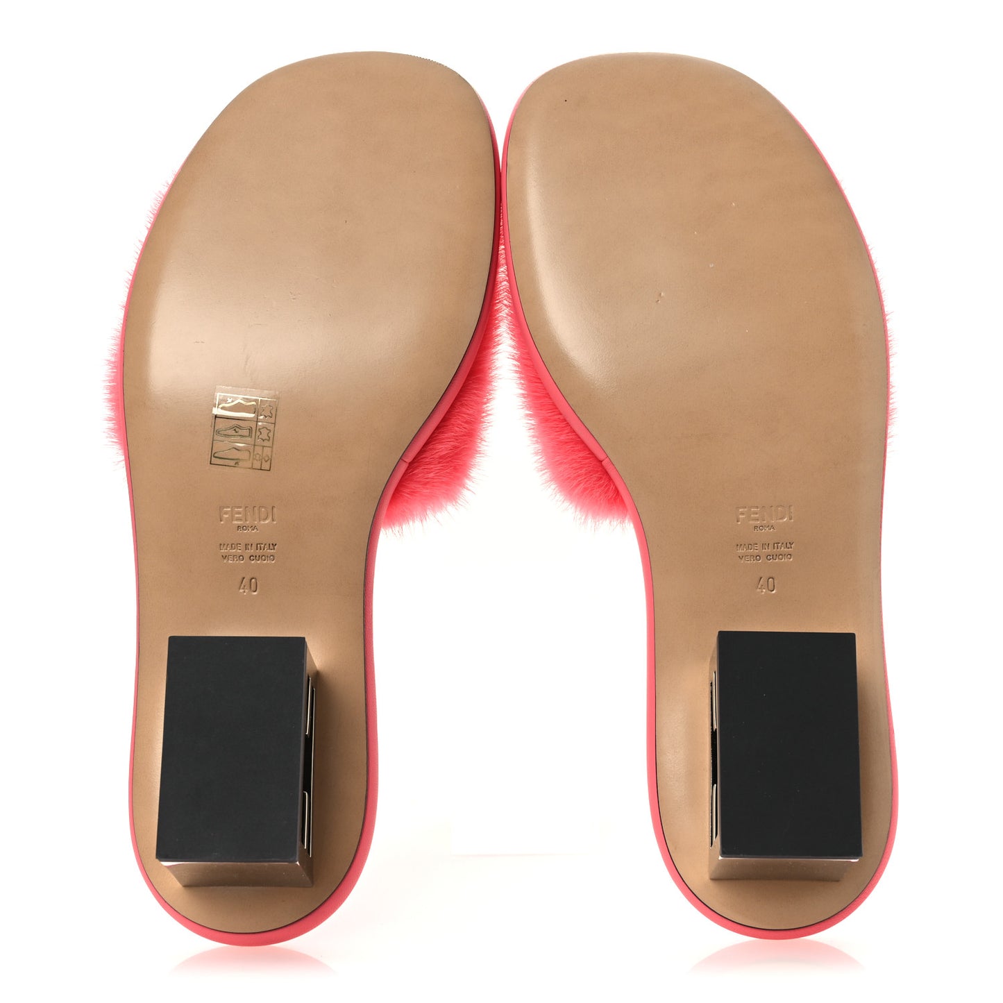 Mink FF Baguette Sandals 40 Kissed