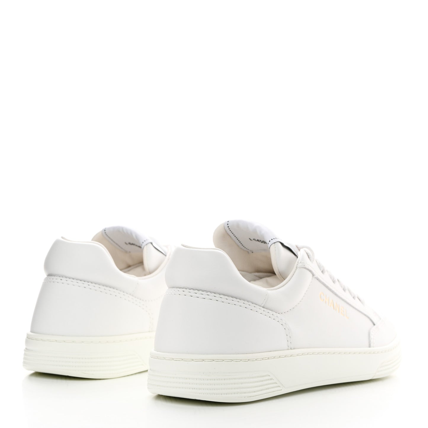 Calfskin Womens CC Logo Sneakers 38 White