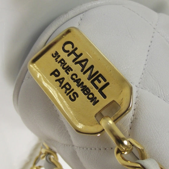 Chanel Lambskin Quilted Shoulder Bag White 7 of 11