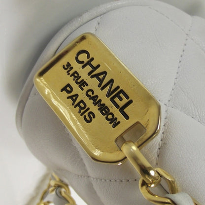 Chanel Lambskin Quilted Shoulder Bag White 7 of 11