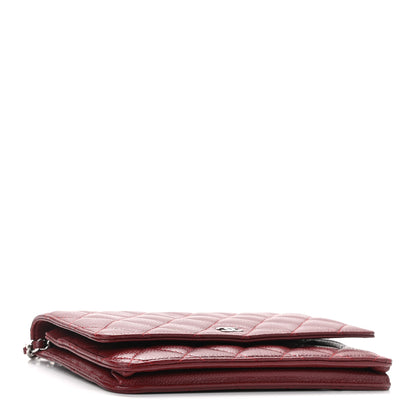 Chanel Caviar Quilted Wallet On Chain WOC Dark Red 3 of 12