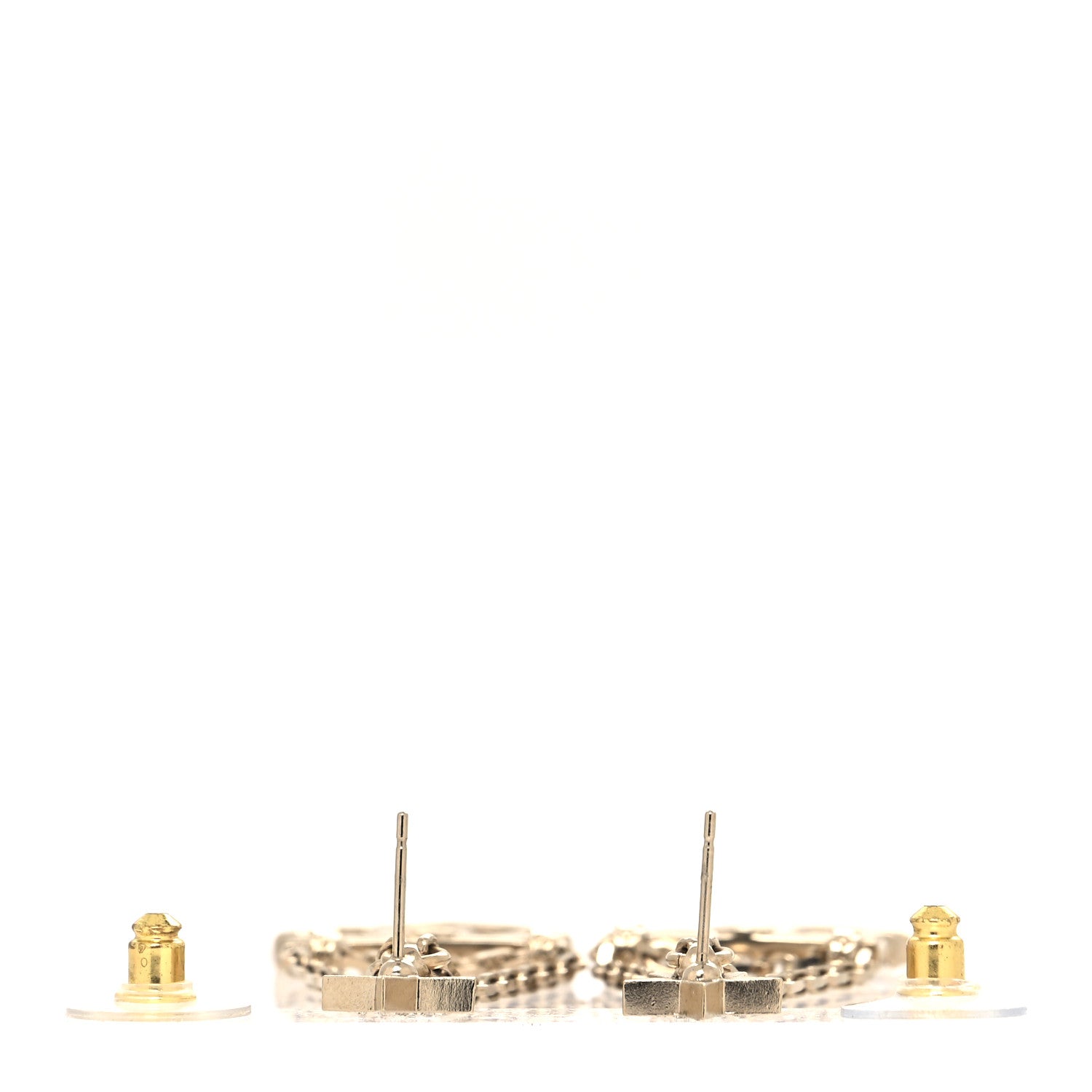 Chanel Crystal Star Drop CC Earrings Gold 3 of 4
