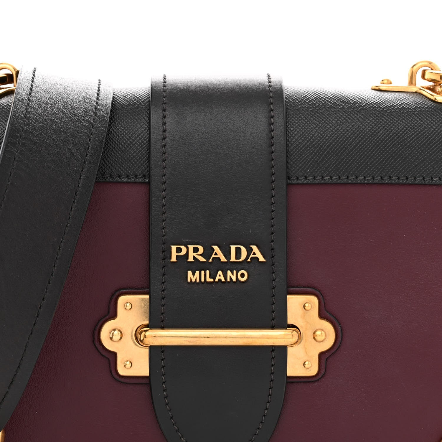 Prada City Calfskin Saffiano Cahier Bag Granato Black 7 of 13