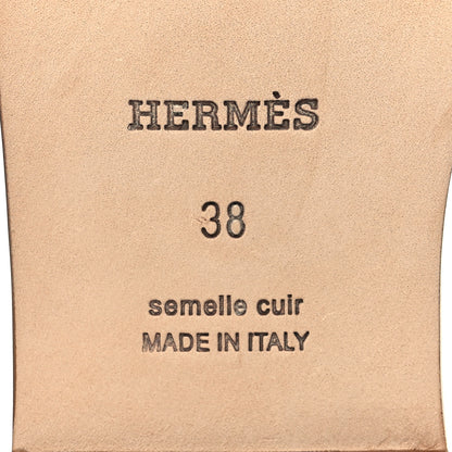 Hermes Box Calfskin Oran Sandals 38 Gold 7 of 8