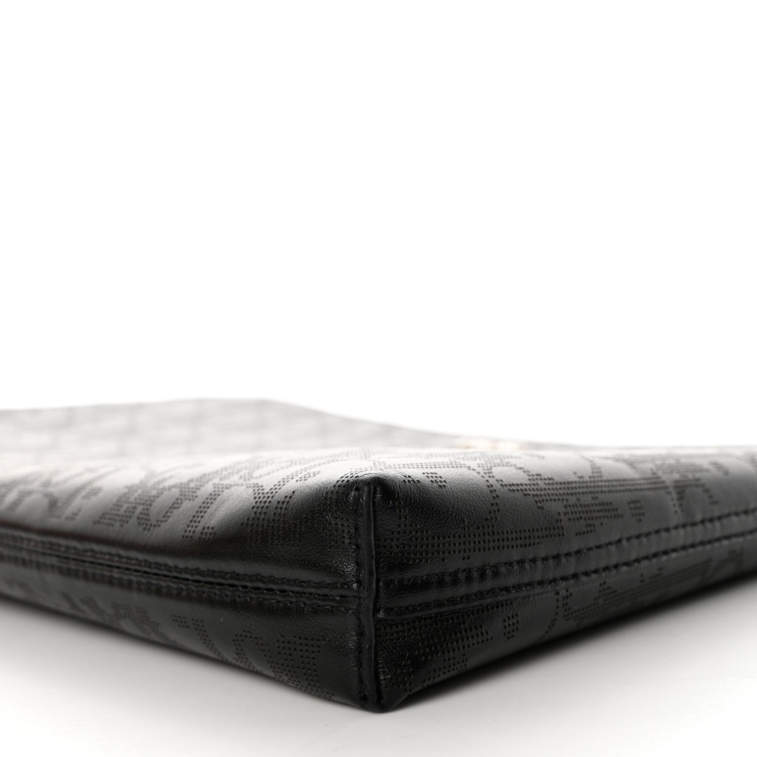 Christian Dior Calfskin Perforated Oblique Galaxy Pouch Black 10 of 10