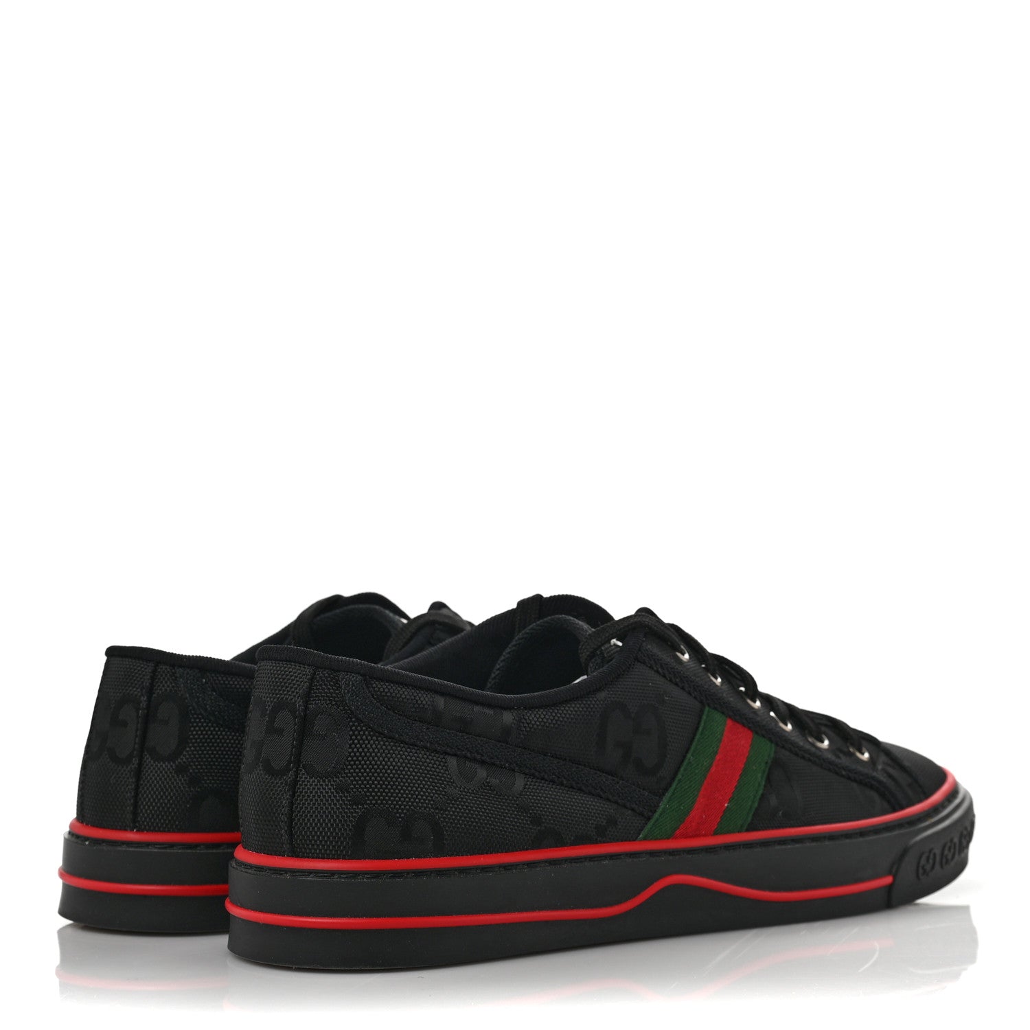 Gucci Econyl Nylon Web Monogram Off The Grid Mens 1977 Tennis Sneakers 11 Black 4 of 7
