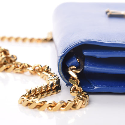 Saint Laurent Calfskin Monogram Chain Wallet Royal Blue 8 of 8