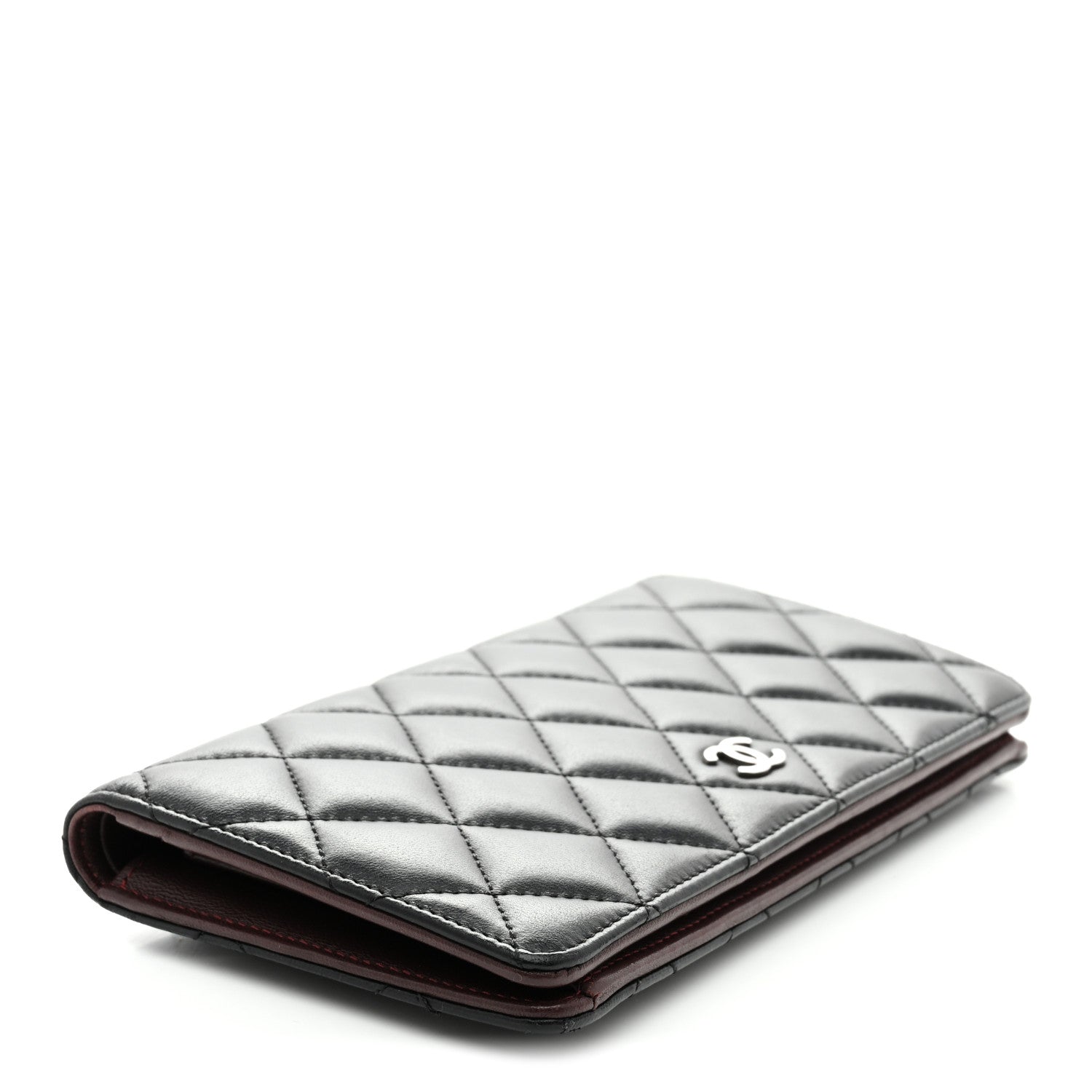 Chanel Lambskin Quilted Yen Wallet Black 4 of 9