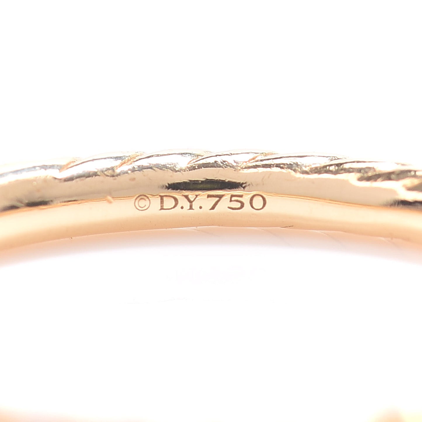 18K Yellow Gold Diamond 2mm Cable Collectibles Band Ring 56 7.5