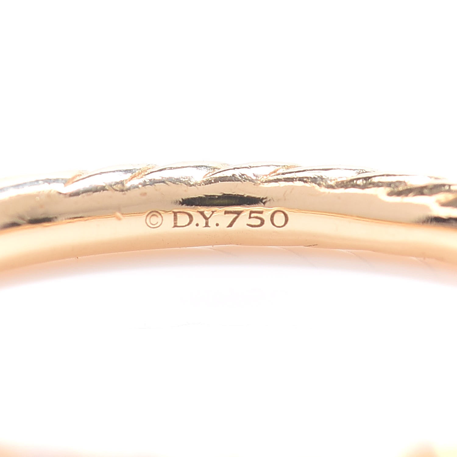 David Yurman 18K Yellow Gold Diamond 2mm Cable Collectibles Band Ring 56 7.5 4 of 4
