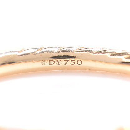 David Yurman 18K Yellow Gold Diamond 2mm Cable Collectibles Band Ring 56 7.5 4 of 4
