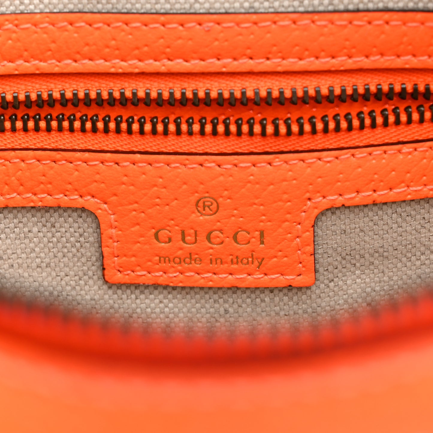 GG Supreme Monogram Textured Dollar Calfskin Web Ophidia Wristlet Shoulder Bag Beige Ebony Orange