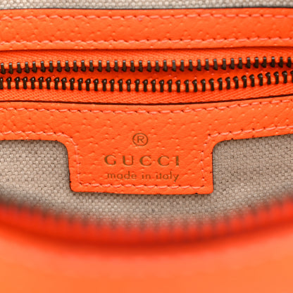 Gucci GG Supreme Monogram Textured Dollar Calfskin Web Ophidia Wristlet Shoulder Bag Beige Ebony Orange 6 of 11
