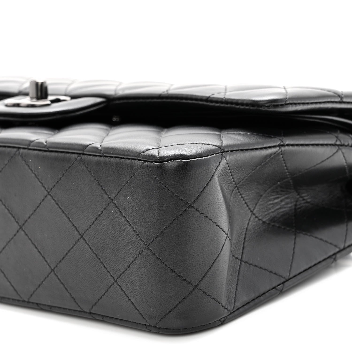 Chanel Lambskin Quilted Medium Double Flap So Black 10 of 10