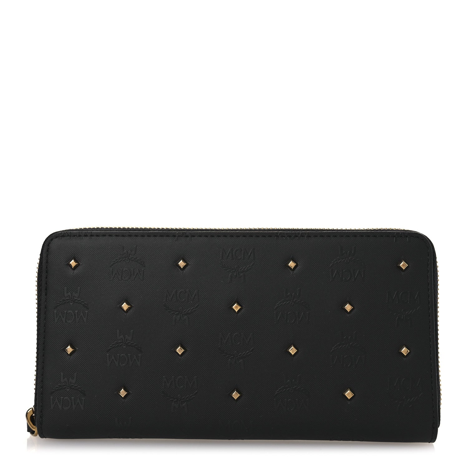 MCM Odeon Studded Large Zip Around Wallet  Black 1 of 8