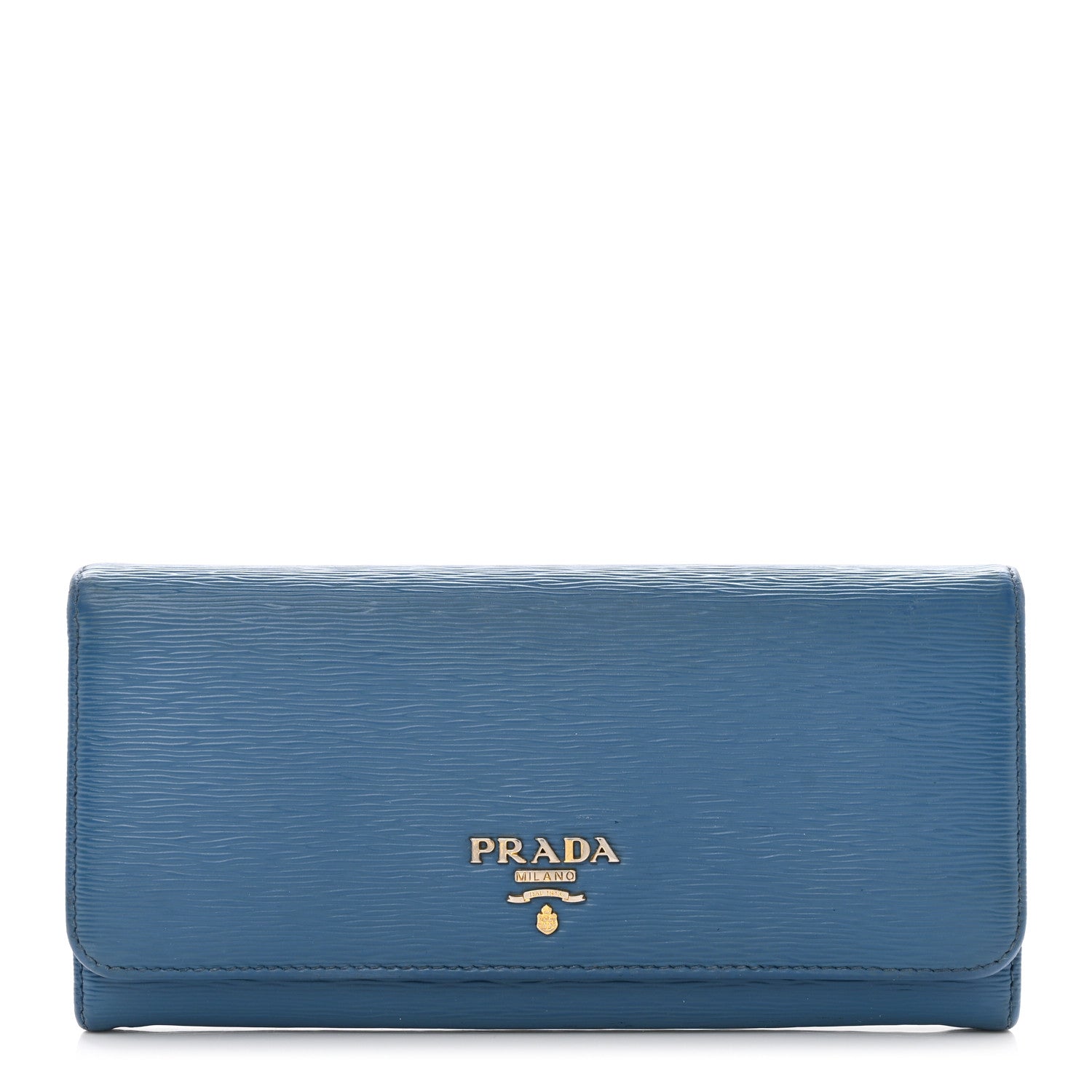 Prada Vitello Move Continental Flap Wallet Cobalto 1 of 8