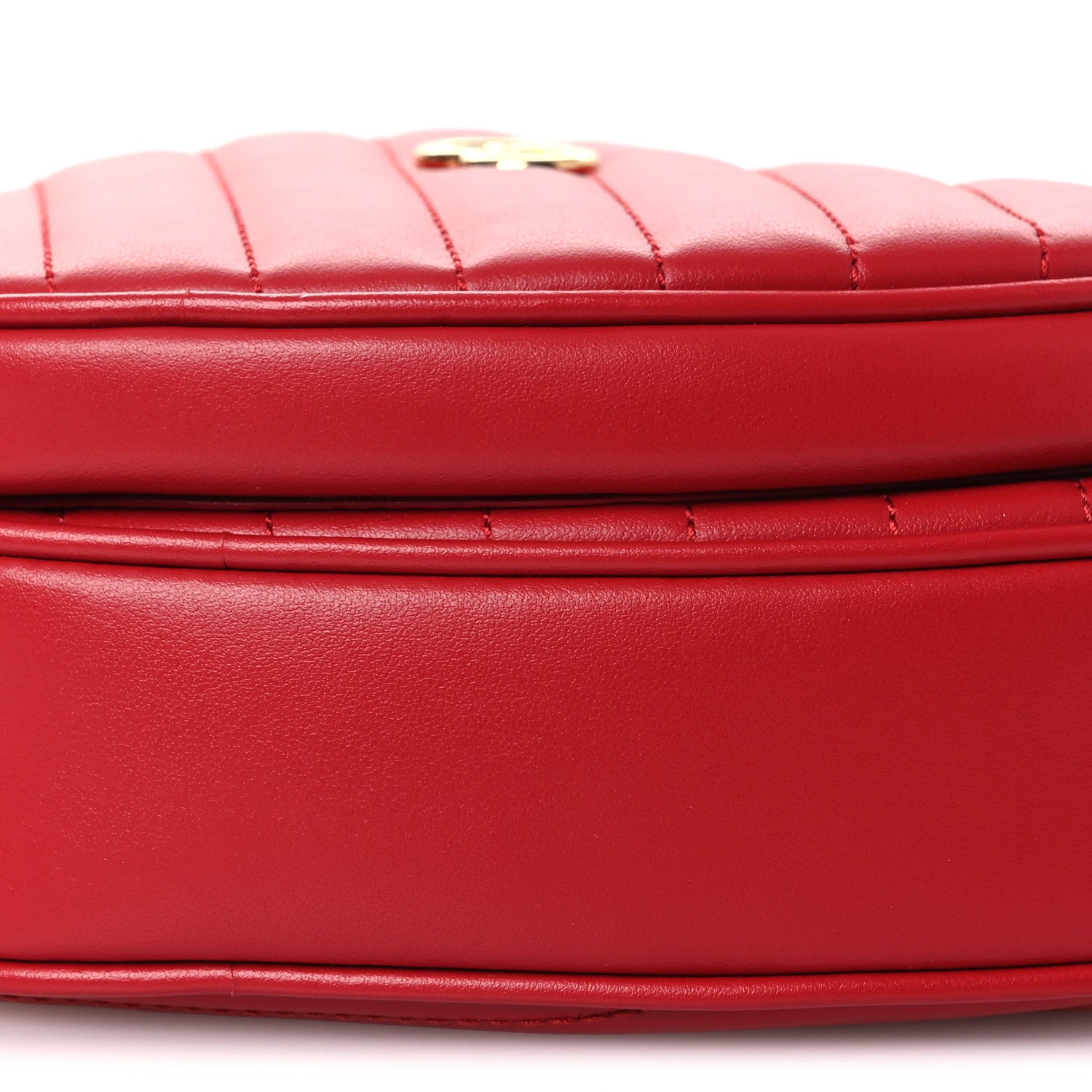 Gucci Calfskin Matelasse Diagonal Mini Interlocking G Heart Shoulder Bag Hibiscus Red 10 of 10