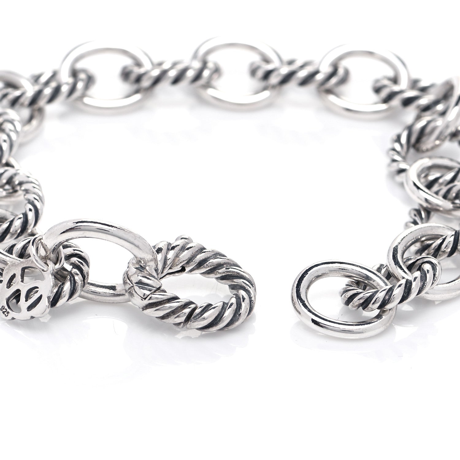 David Yurman Sterling Silver 10mm Medium Oval Link Bracelet 4 of 6