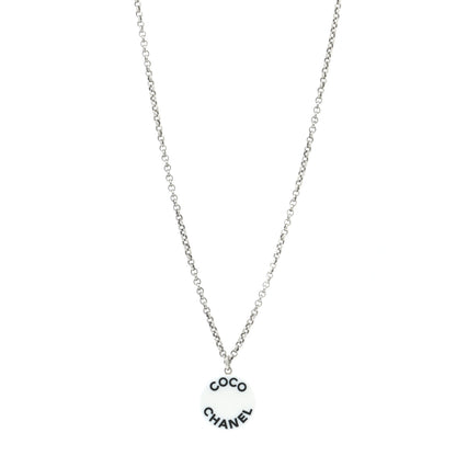 Chanel Resin Coco CC Necklace Silver 1 of 6