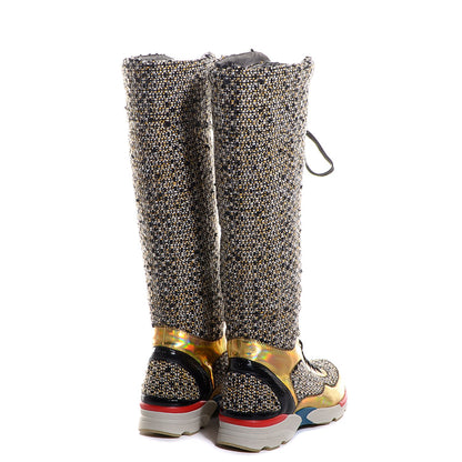 Chanel Tweed Sneaker High Boots 38 3 of 6