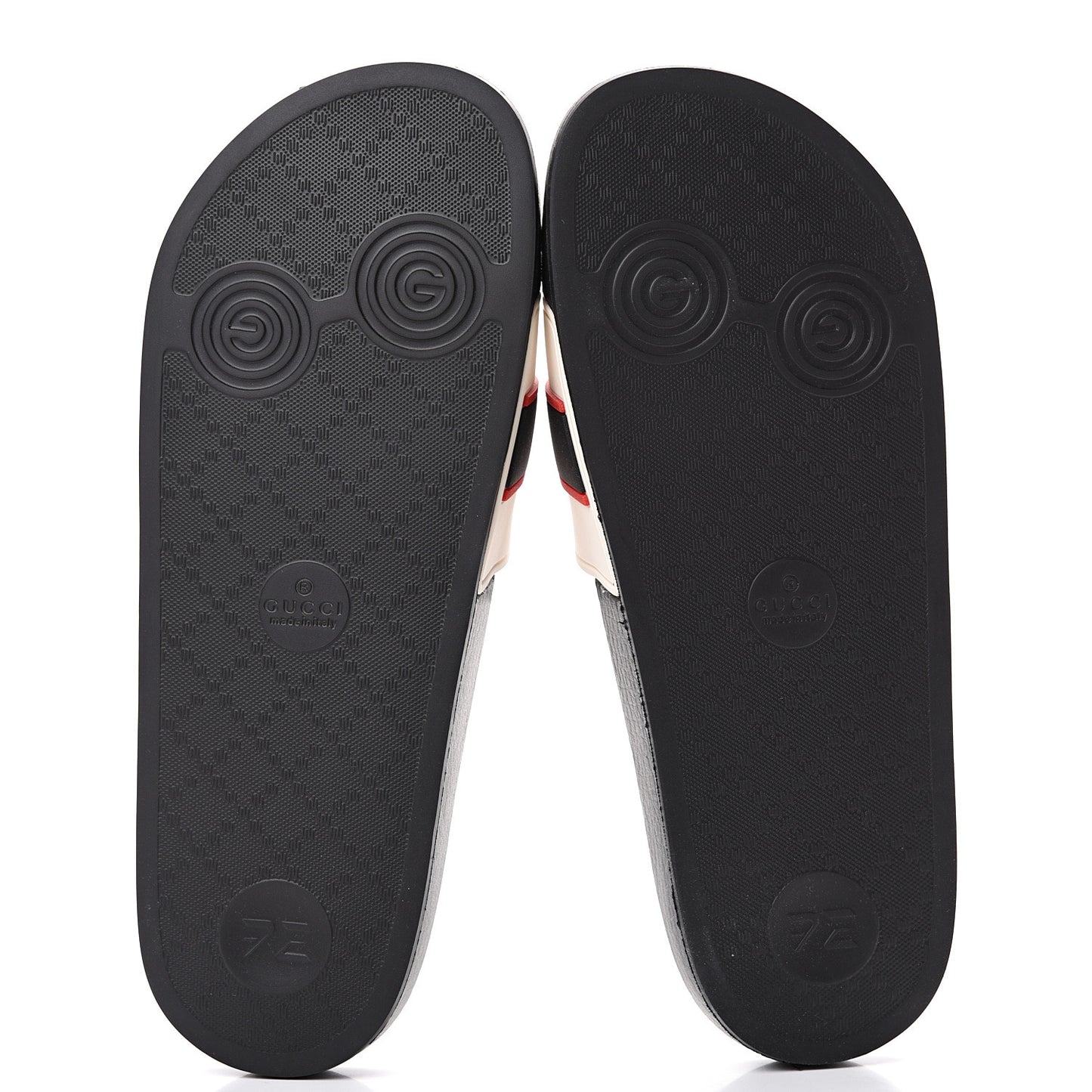 Rubber Stripe Mens Pool Slide Sandals 8 Ecru Poppy Black