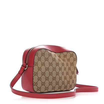 Gucci Monogram GG Supreme Web Small Webby Bee Shoulder Red 2 of 13