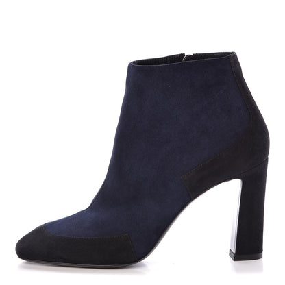 Hermes Suede Goatskin Neila Ankle Boots 37 Marine Black 1 of 13