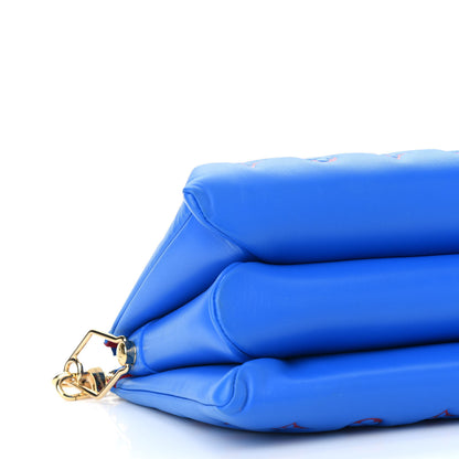 Louis Vuitton Lambskin Embossed Monogram Vuittamins Coussin PM Blue Red 7 of 8