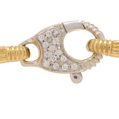 Roberto Coin 18K Yellow White Gold Diamond Appassionata Link Pave Necklace 3 of 6