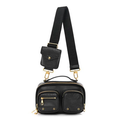 Louis Vuitton Calfskin Monogram Embossed Utility Crossbody Black 1 of 10