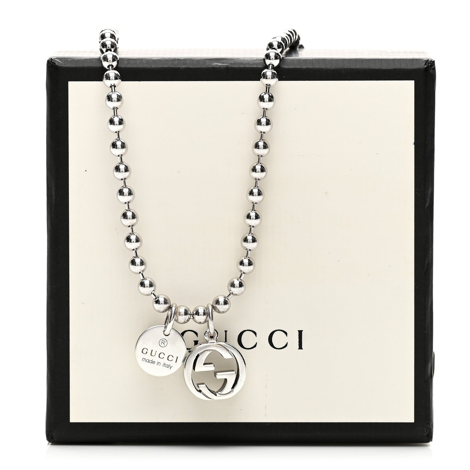 Gucci Sterling Silver Interlocking G Pendant Necklace 6 of 6