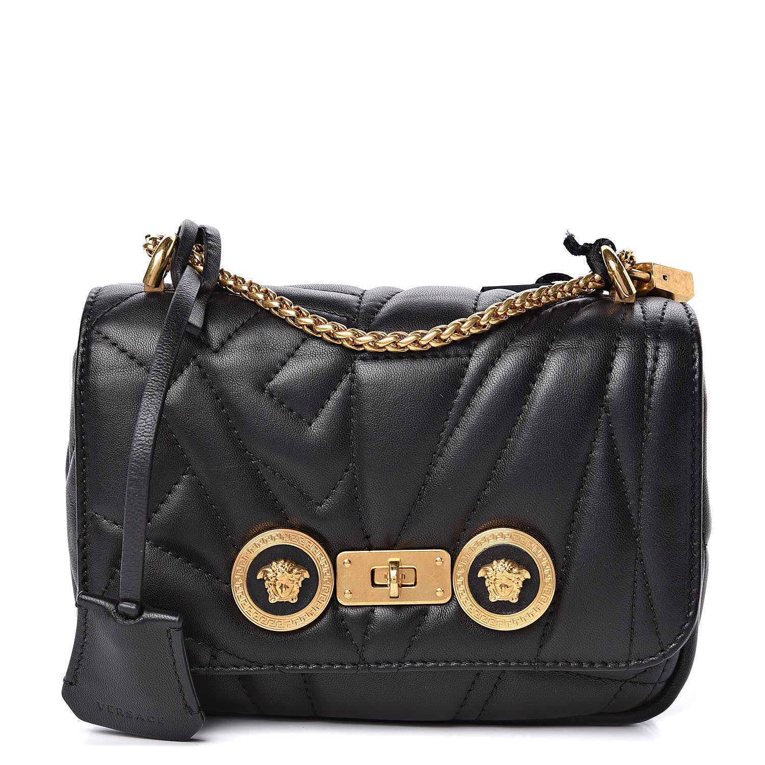 Versace Nappa Quilted Icon Small Crossbody Bag Black 2 of 11