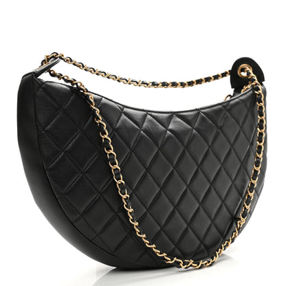 Chanel Lambskin Quilted All About Chains Hobo Black 4 of 21
