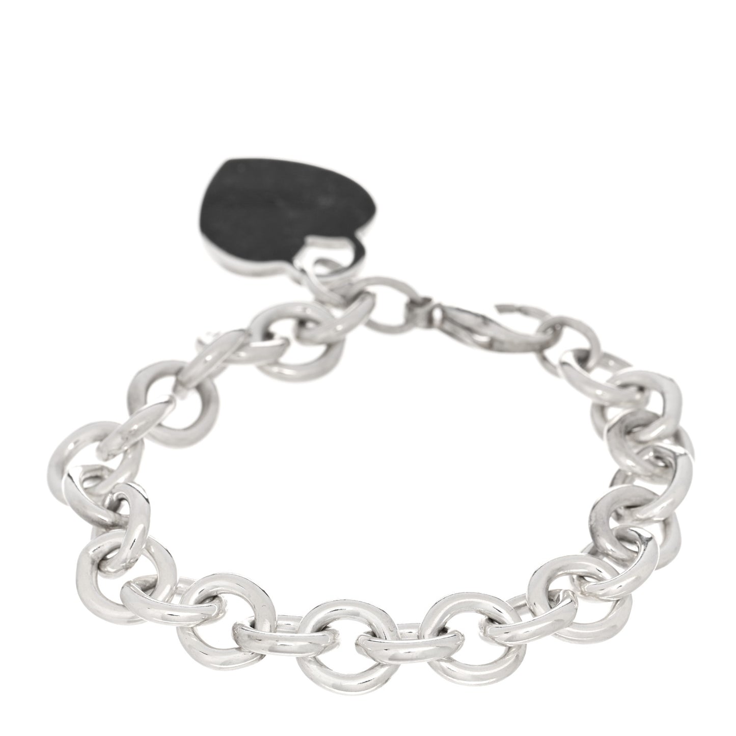 Sterling Silver Heart Tag Charm Bracelet